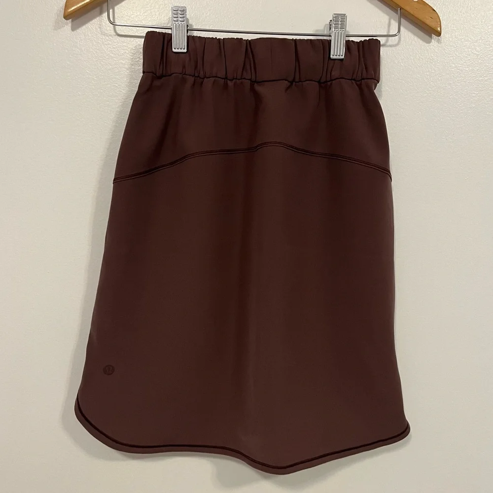 Lululemon On The Fly Skirt *Woven Cherry Cola 2